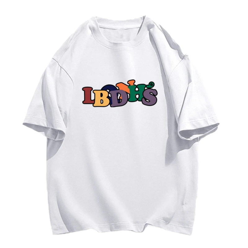 เสื้อยืดผู้หญิงพิมพ์ลายกราฟิกตัวอักษรดีไซน์เฉพาะช่วงฤดูร้อนเสื้อฮาราจูกุแฟชั่นสตรีทแวร์แขนลำลองขาสั้นอเนกประสงค์