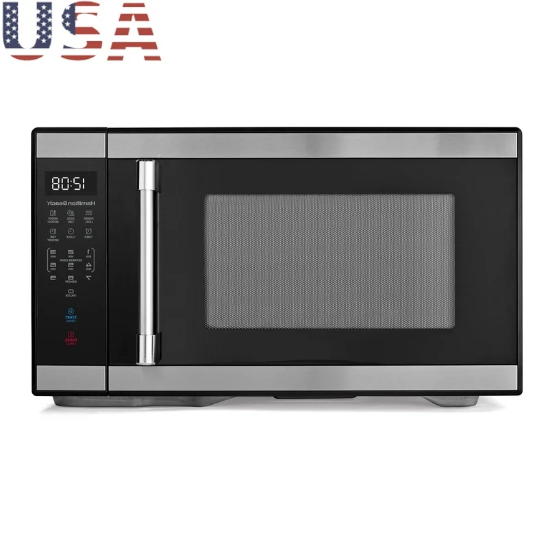 Arbeitsplatten-Mikrowellenherd, 1000 W, 10 Leistungsstufen, Touchpad-Steuerung, intelligenter Sensor, automatisches Kochen, Abtauung, Aufwärmen, Sicherheitsschloss, Plattenspieler