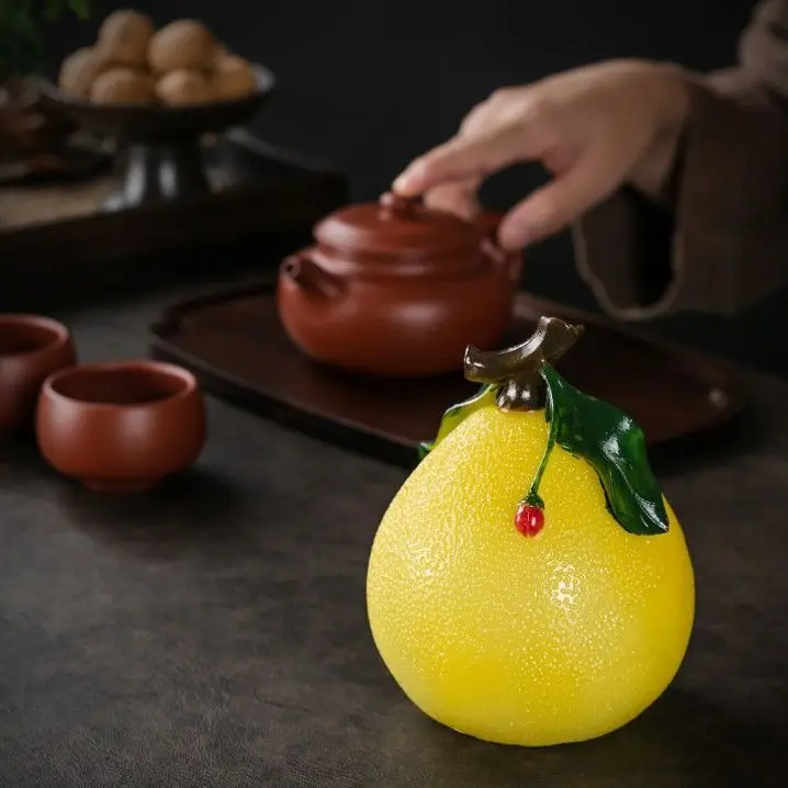 Tiktok صافي اللون الأحمر الشاي الحيوانات الأليفة الفردية الإبداع الجريب فروت إغراء حفل الشاي صينية الشاي يمكن أن دعم غرفة الشاي المنزلية #5