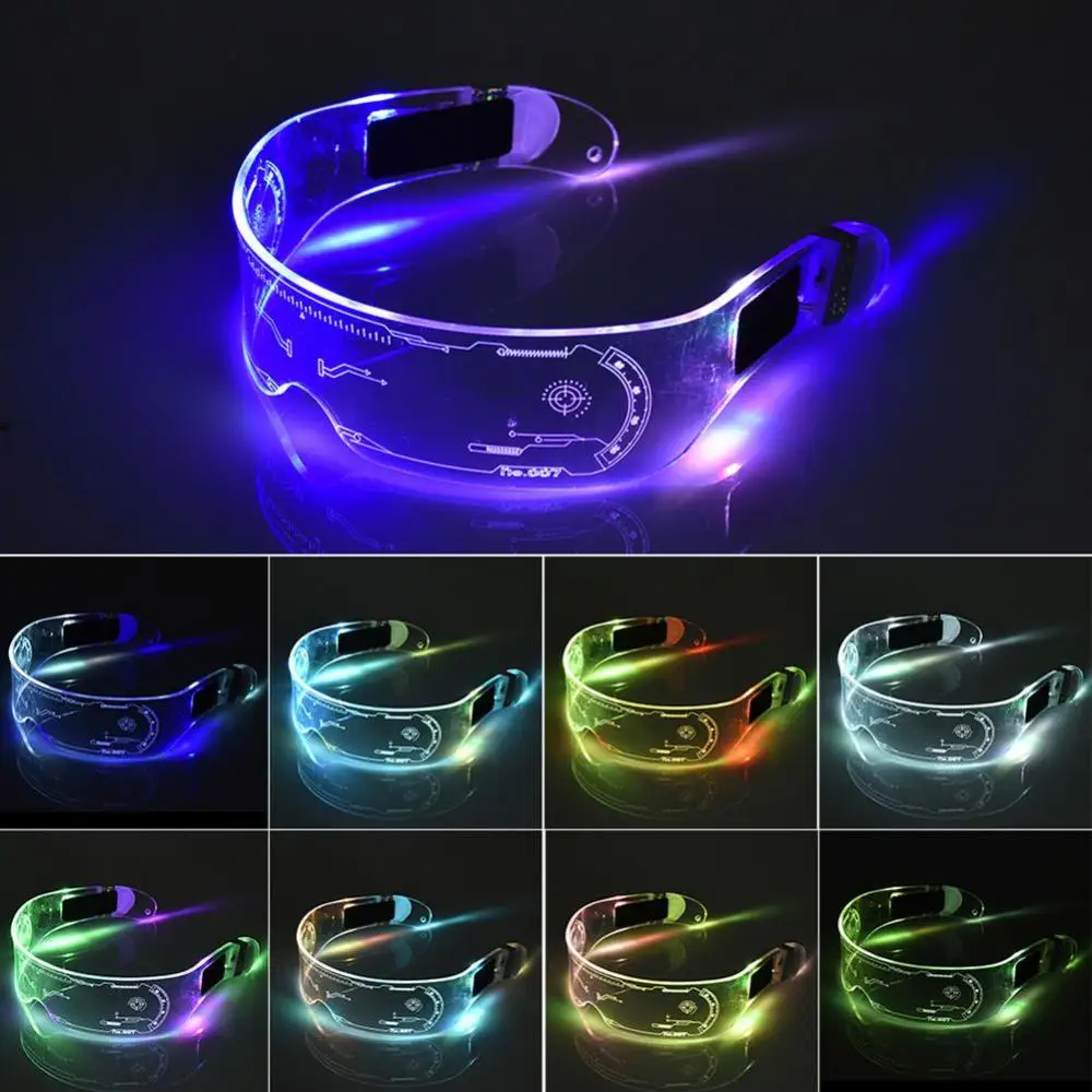 LED Luminous Glasses Halloween Glowing Neon Christmas Party Bril Flashing Light Glow Sunglasses Glass Festival Supplies Costumes