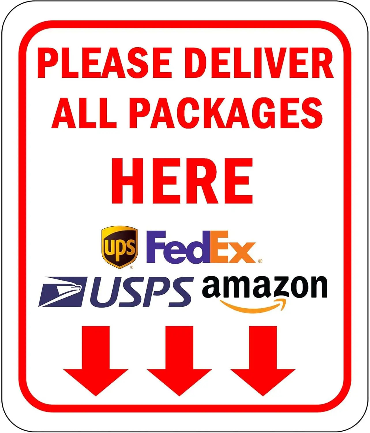 Delivery Signs For Packages Leave Packages Here Sign Please Deliver All Packages Here Sign for Indoor Outdoor Use Home Office Wo