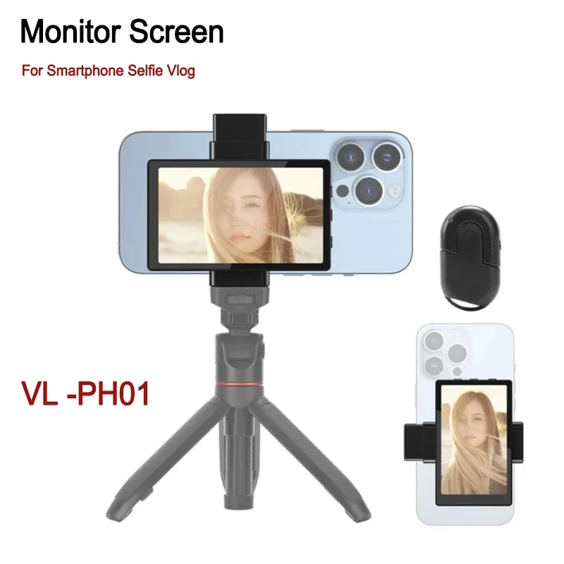 Vl-PH01 Set Smartphone Vlog Selfie Monitor Screen Magnetic Using Phone Rear Camera For Selfie Vlog Live Stream For Iphone