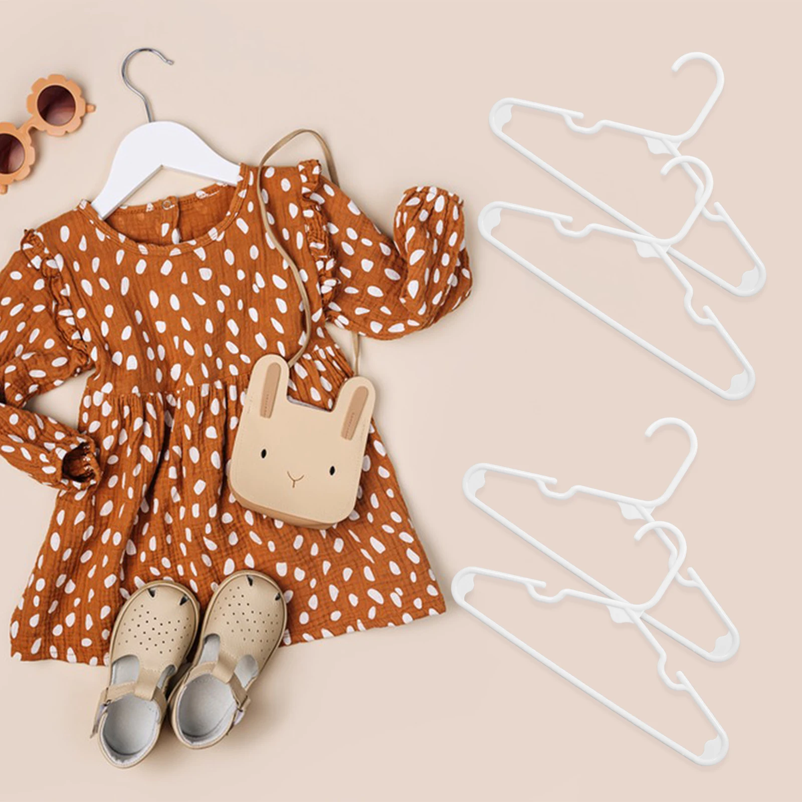 

10Pcs Kids Clothes Hangers Anti-Slip Child Hangers for Closet Nursery Clothes Organizer Storage Nursery Hangers,