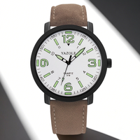 Fashion Luminous Watches for Man YAZOLE Brand Analog Men's Quartz Wristwatches Casual Leather Men Watches Clock Reloj Hombre