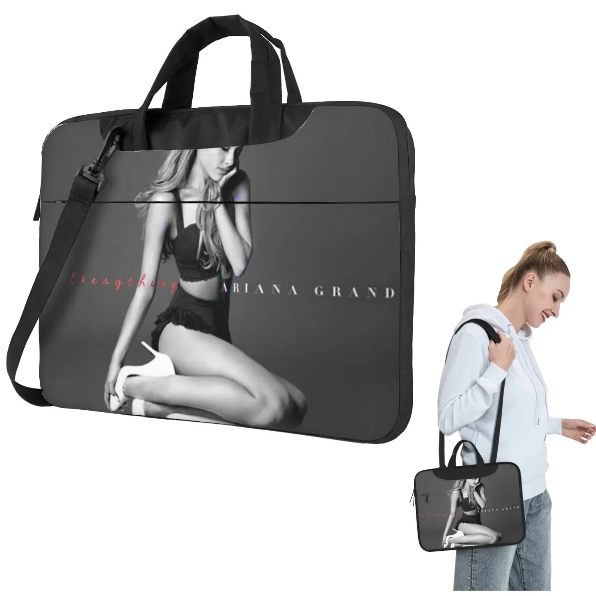 Music R And B The Best Singer Ariana Grande Crossbody Laptop Bag Case Computer Bag 13 14 15.6 Inch Notebook Pouch for Lenovo