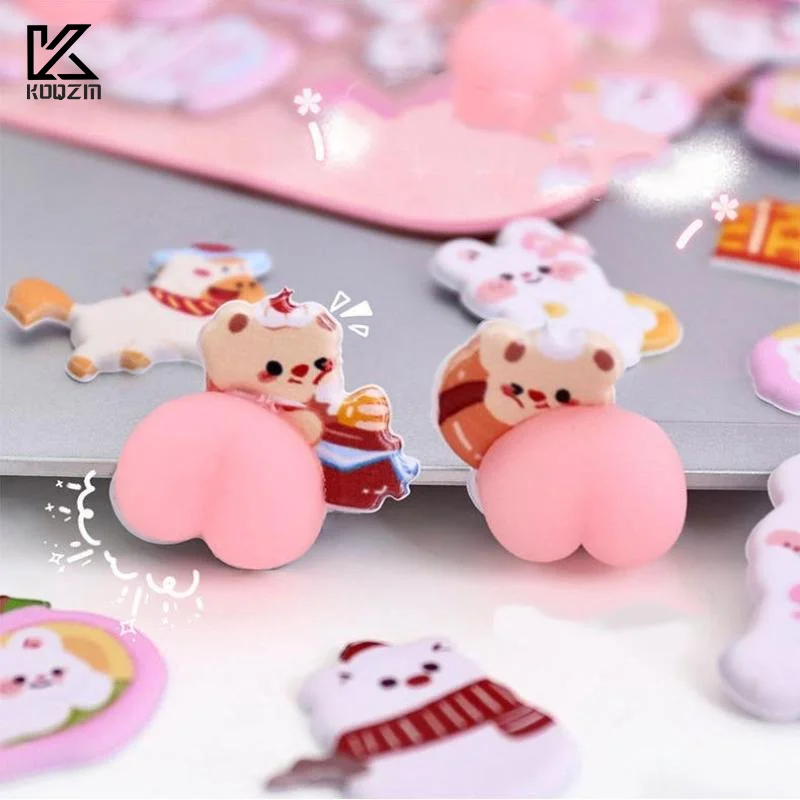 

Милые 3D-наклейки с мультяшными животными, забавные стикеры для декора чехлов для телефонов, дневников, канцелярских товаров, кружек, подарки-награды