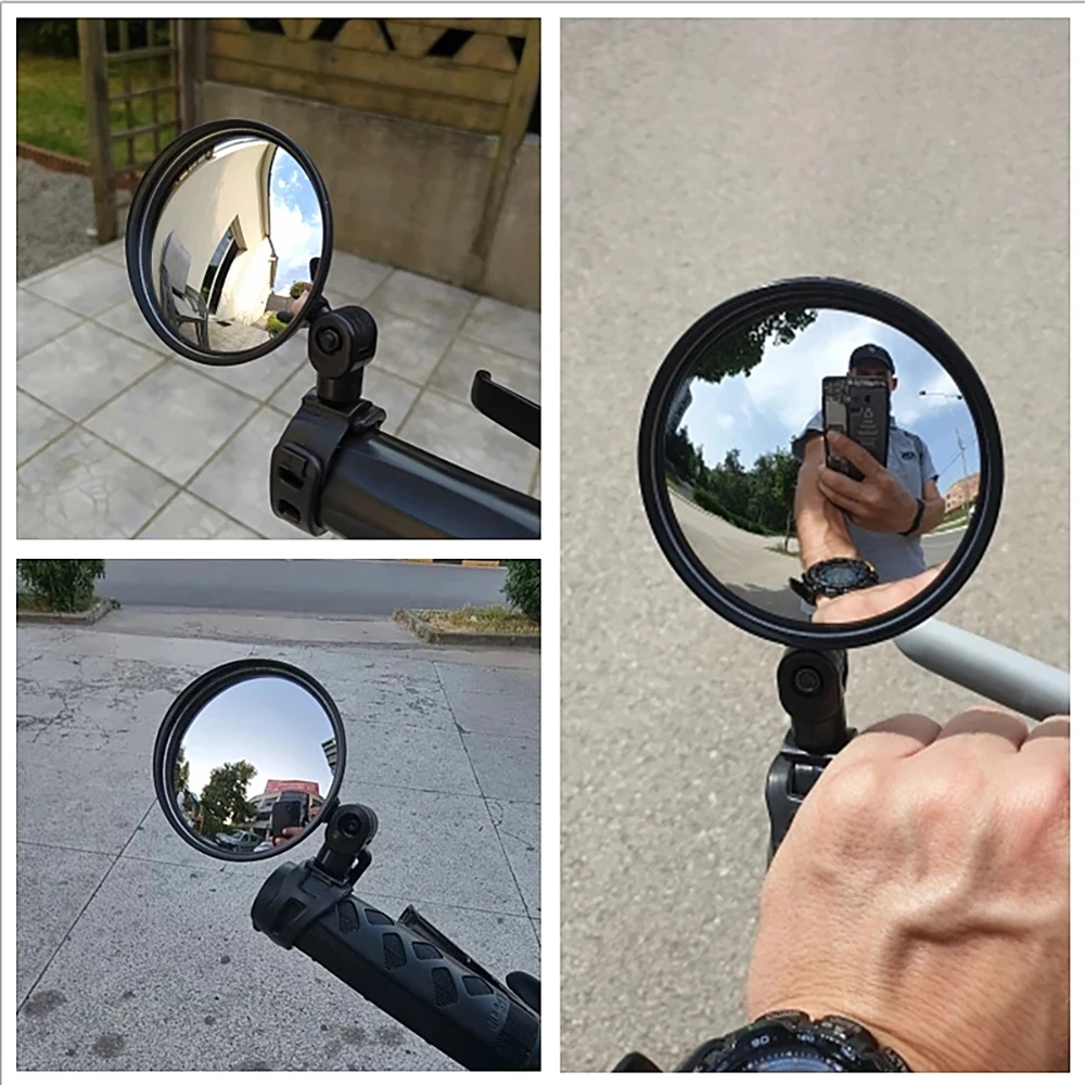 Portable Bicycle Mirror Bike Adjustable Handlebar Rearview Mirror Rotate Wide-angle for MTB Road Bike Cycling Accessories