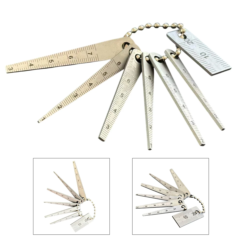 1 قطعة أداة قياس الفجوة مجموعة قياس الفولاذ المقاوم للصدأ جيب مسطرة صغيرة مجموعة مدبب حاكم 1-5-5.5-6-6.5-7.5 #4