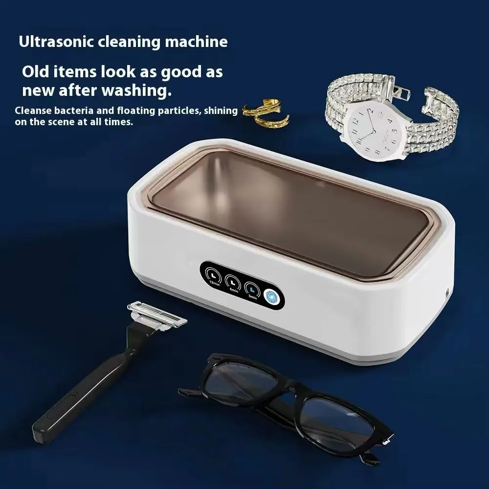HOMEFISH Ultrasonic Cleaner Machine Eyeglass 650ml Mini High-frequency Vibration Cleaning For Glasses Jewelry Denture Pacifier