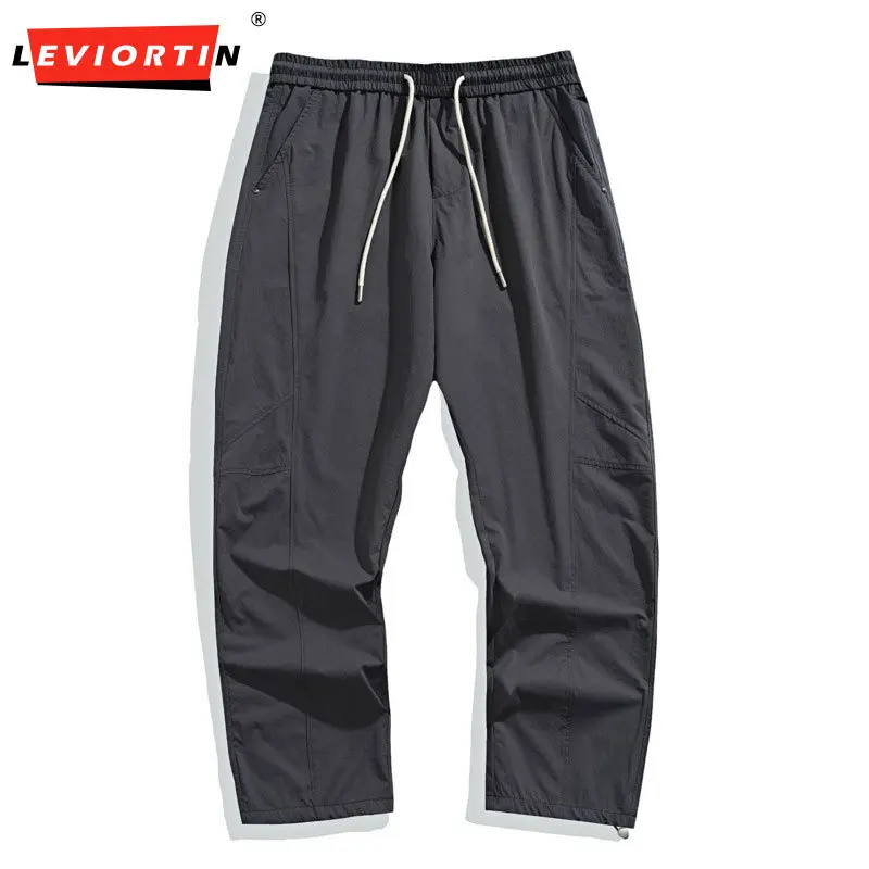 

American retro straight leg casual pants for men in summer 2025, thin, solid color, fashionable outdoor sports work pants