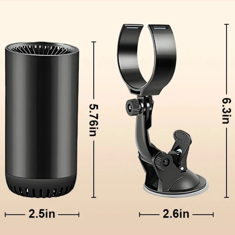 Eary Zuignap Autoverwarmer Draagbare 12 V/24 V 150 W Voorruit Ontdooien Defogger voor Voertuig 2 in 1 Verwarming & Koeling 360 Ontdooier