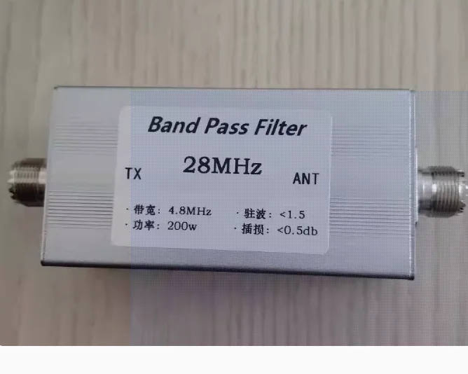 1pc 200W shortwave 28MHz high isolation bandpass filter M mother narrowband BPF 10 meter band