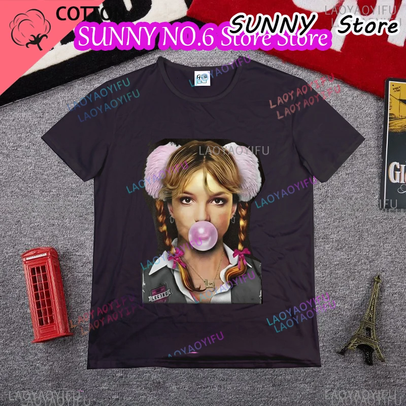 Britney Vintage New Print T-shirt Britney Spears Singer Hip-hop T-shirt Men's Women's T-shirt Short Sleeve Novelty T-shirt Men's