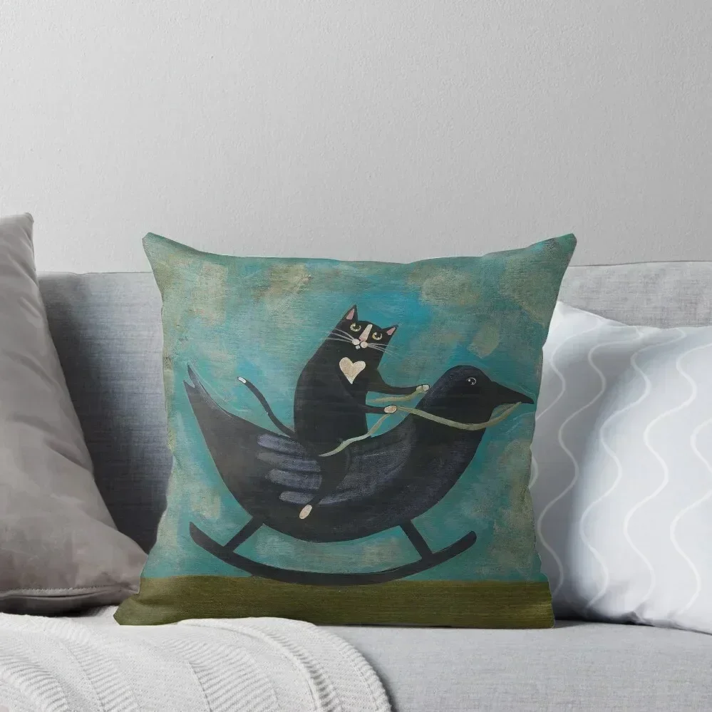 

Rocking Crow Throw Pillow Pillow Decor luxury home accessories Decorative pillow case