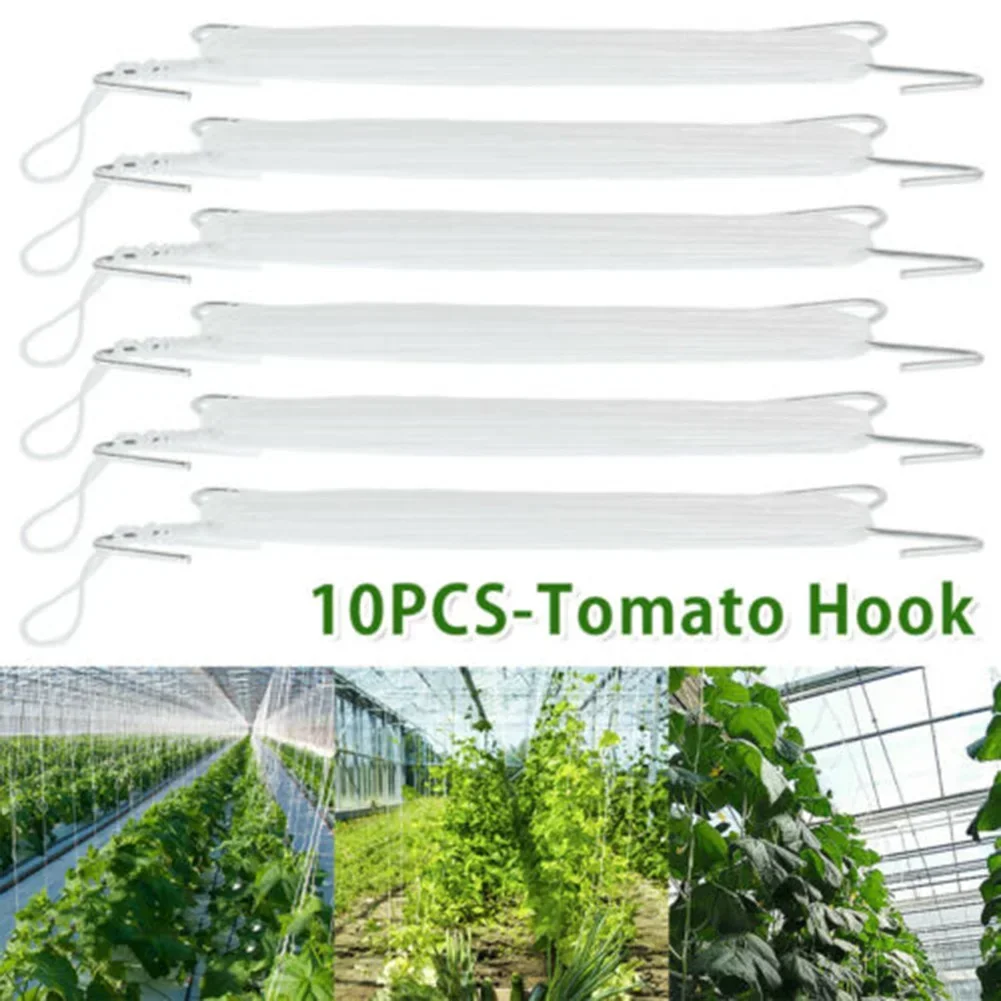 10PCS Greenhouse Garden Tomato Hooks Clamps Planting Vegetable Hook Support Plant Ties Supports Outdoor Living Yard Plant Care