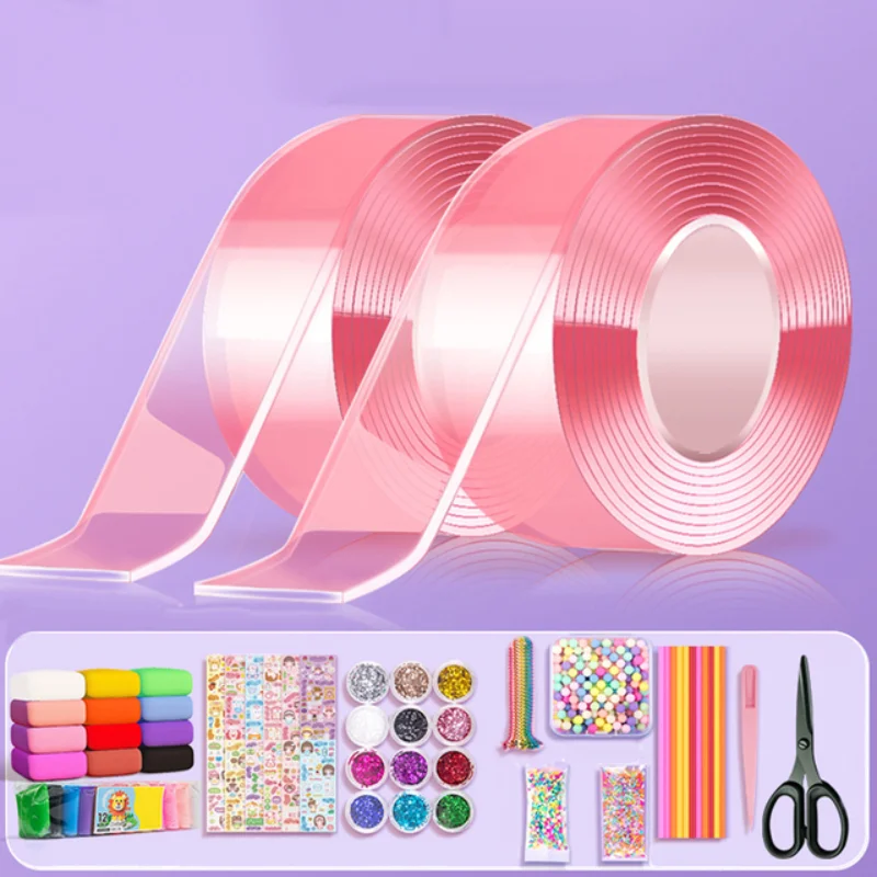 

Home-appliance DIY Blow Bubble Nano Tape Double Sided Tape Nano Tape Sticky Ball Tape DIY Crafts Tape Decompression Toys Kids