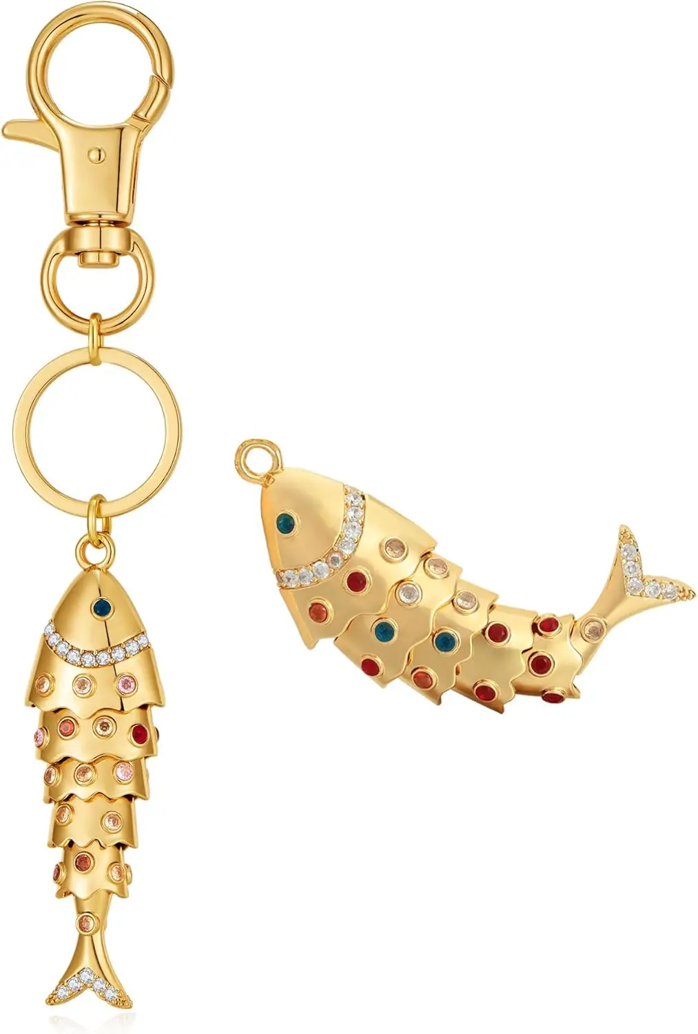 

Colorful Rhinestone Starfish Keychain Charm for Purse or Car Keys