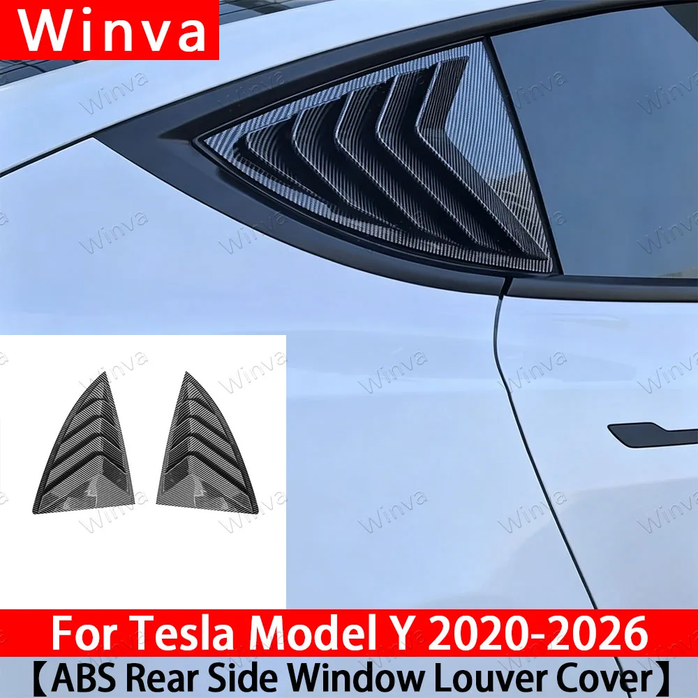 

for Tesla Model Y Juniper 2020–2026ABS Rear Quarter Window Louver Cover Side Vent Trim Triangle Shutter Modified Car Accessories