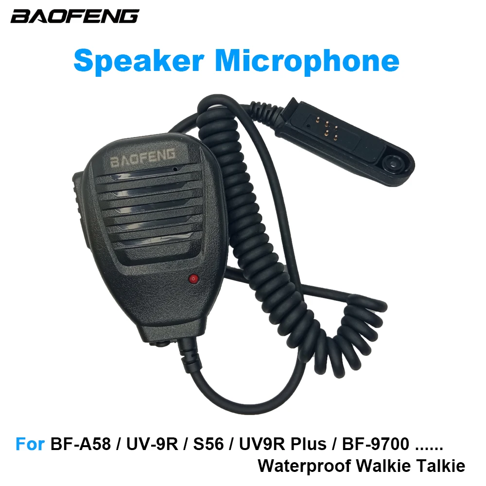 

Speaker Microphone For BAOFENG Waterproof Walkie Talkie UV-9R Plus BF-A58 UV9R BF-9700 S56 Series Two Way Radios Accessories MIC