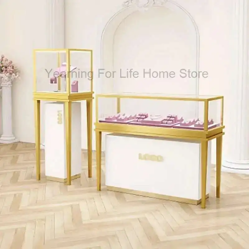 

Jewelry Cabinet Jewelry Display Cabinet Watch Gold Silver Jewelry Glasses Museum Products Glass Counter Customization Modern