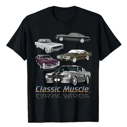 Classic American Muscle Cars Novelty T-Shirt Types of Difference Cars Graphic Tee Tops Funny Retro Style Vintage Outfits Gifts