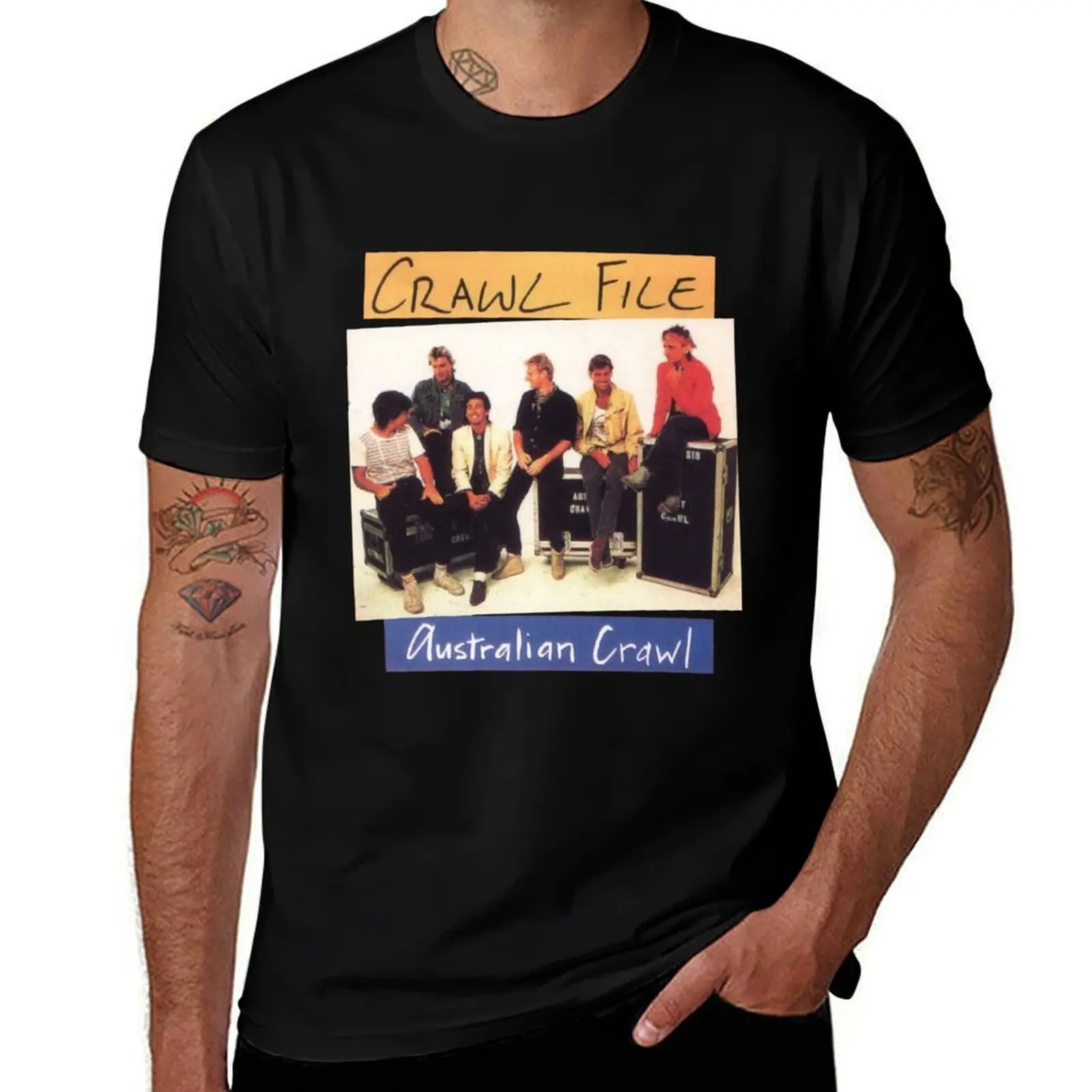 AUSTRALIAN CRAWL BAND T-Shirt Casual Daily Wear Short Sleeve Top