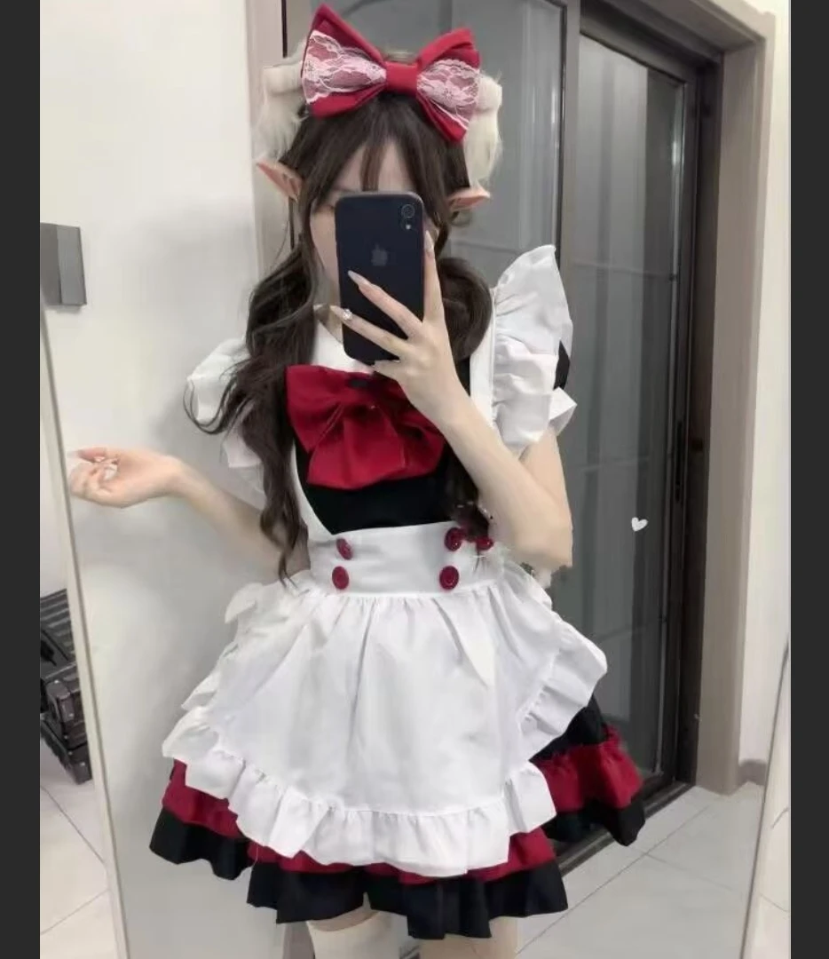 

cosplay anime Little Devil Lolita Black-Red Cat Cosplay Costume Maid/Vampire Dress Set