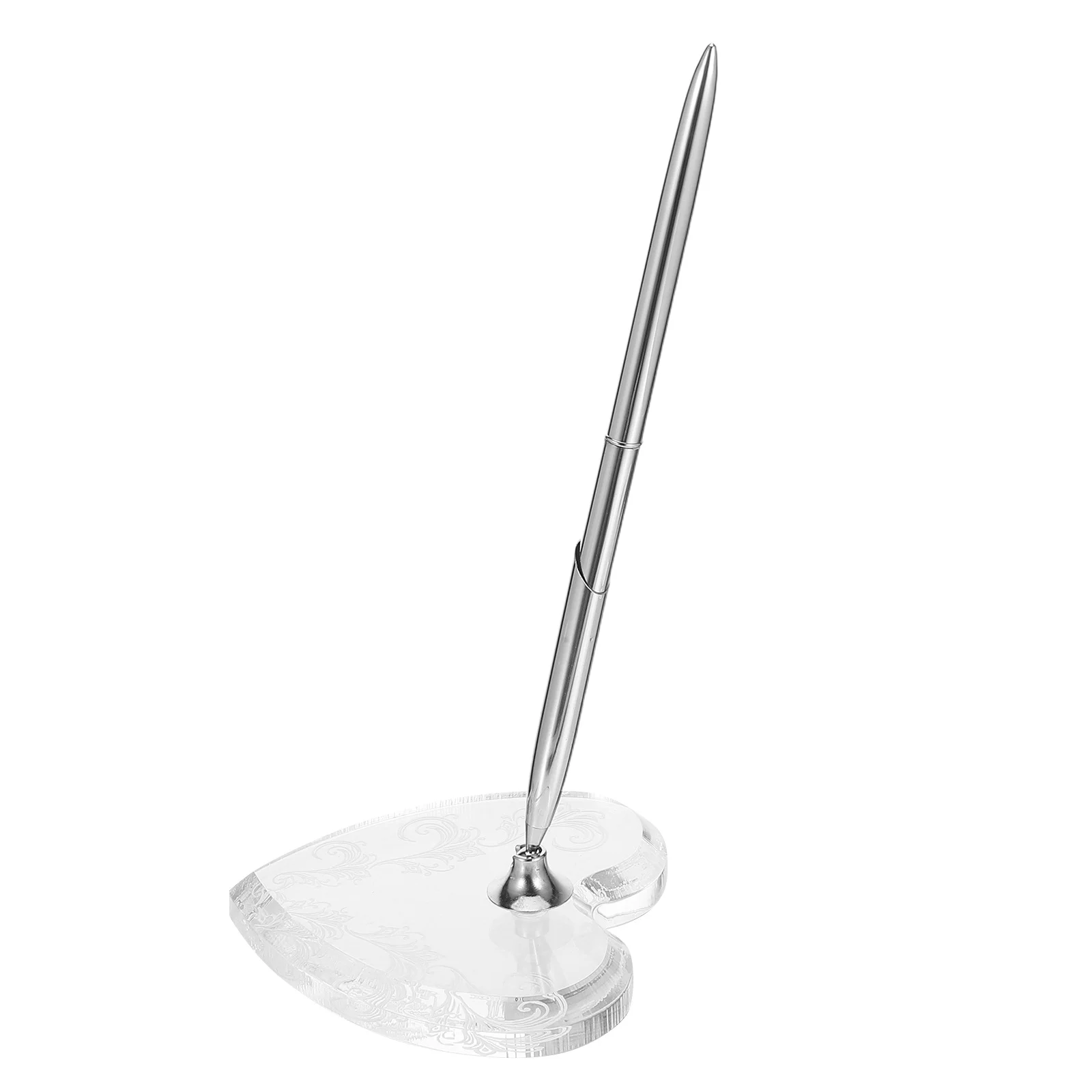 

Серебряная ручка для подписи, акриловая подставка в форме сердца, свадебная ручка для гостей, книга, церемония, прием, юбилей невесты, подпись, свадебный знак