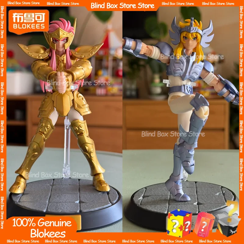 

In Stock Blokees Saint Seiya Action Figure Set Cygnus Hyoga Aquarius Camus Aiolos Mu Aiolia Milo Class Toy Assembly Figurine