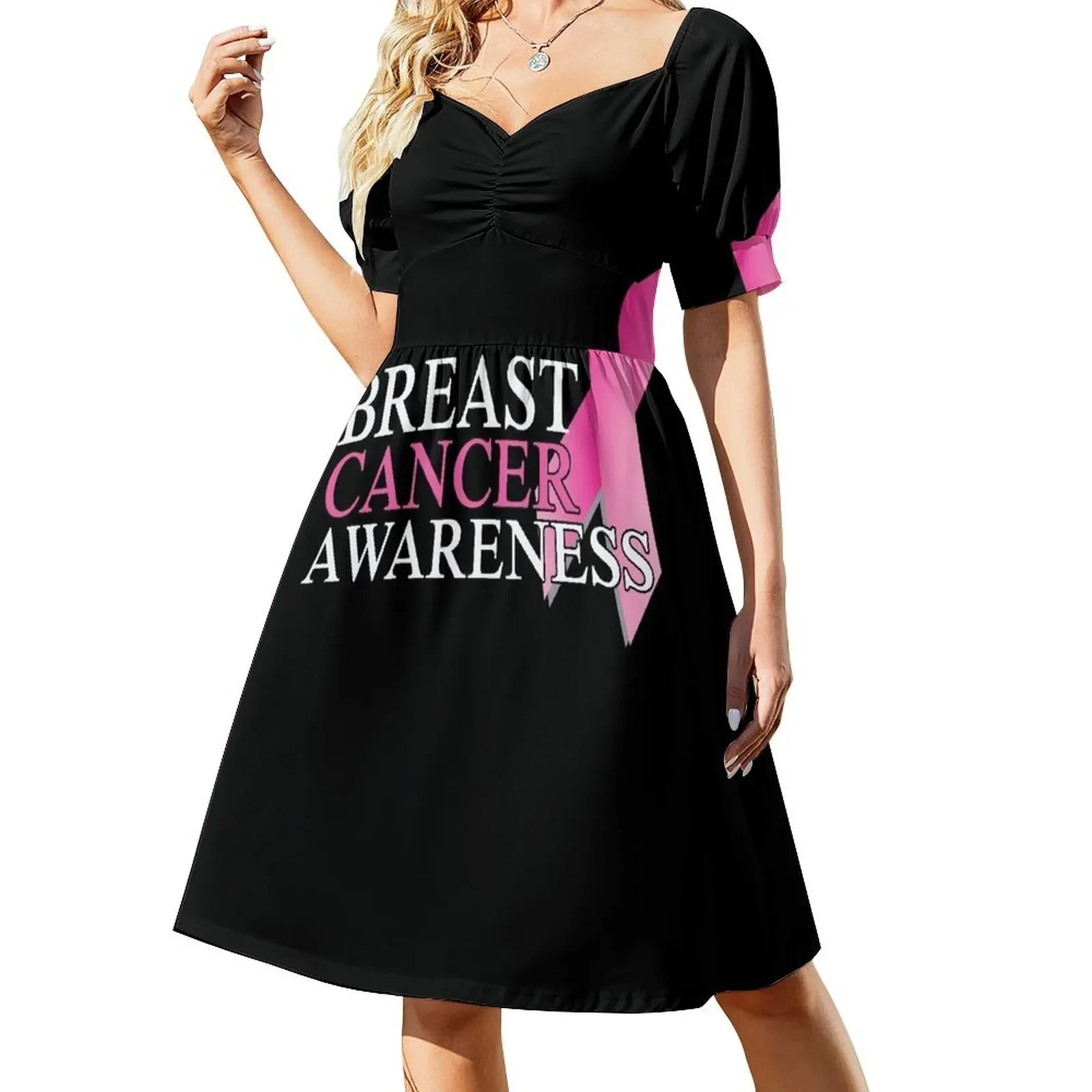 

Breast Cancer Awareness Sleeveless Dress Woman clothing Women dresses summer Women's dresses Dress