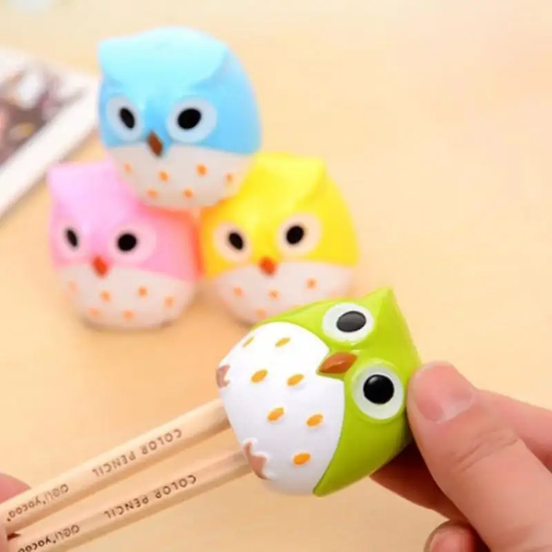 W89C Funny Pencil Crayon Sharpener 2 หลุมเด็กรางวัลของขวัญสำหรับโรงเรียนสำนักงาน