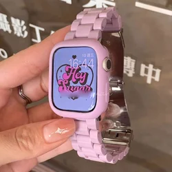 Cute Candy Color Case+Band For Apple Watch Ultra 49mm 7 8 41mm 45mm 38 40mm 42mm 44mm Strap Women Bracelet For iWatch 6 SE 5 4 3