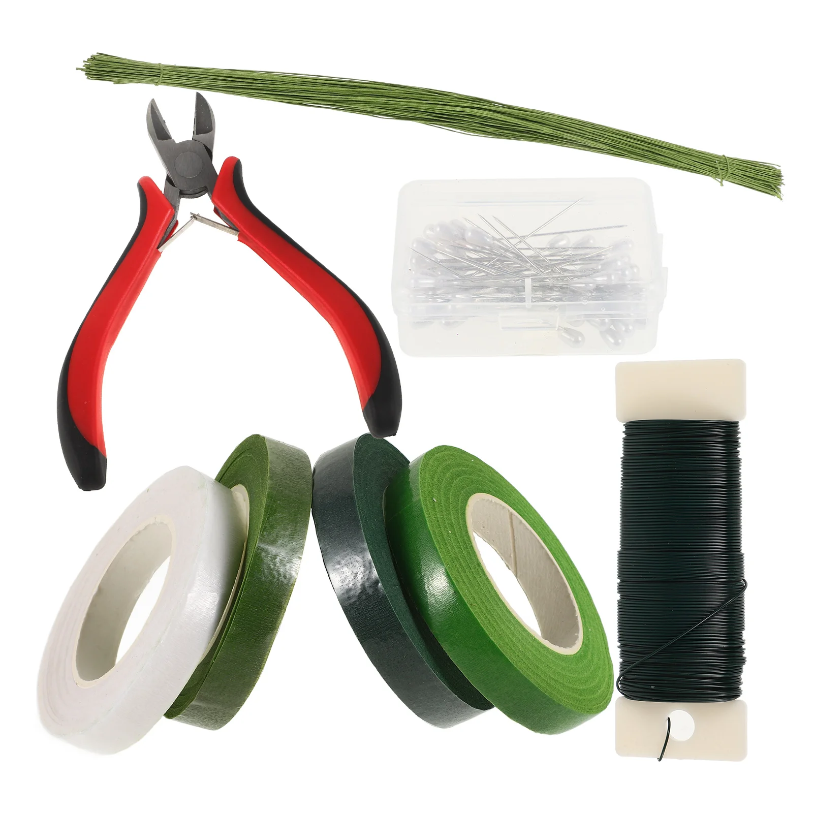 

8pcs Paper Vine Roses Diy Kit 24 Colors Floral Arrangement Supplies Wedding Bouquet Decor Craft Flower Wire Stem Cover Green