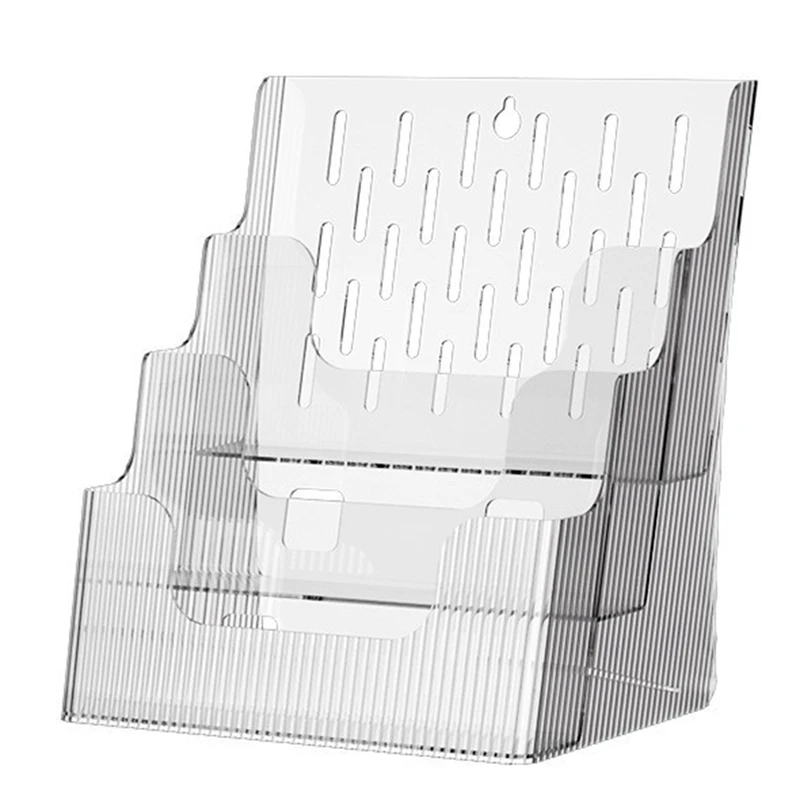 A4 File Display Clear Storage Box Office A4 Single Layer Desktop File Sorter Pocket Booklet And Brochure Holder