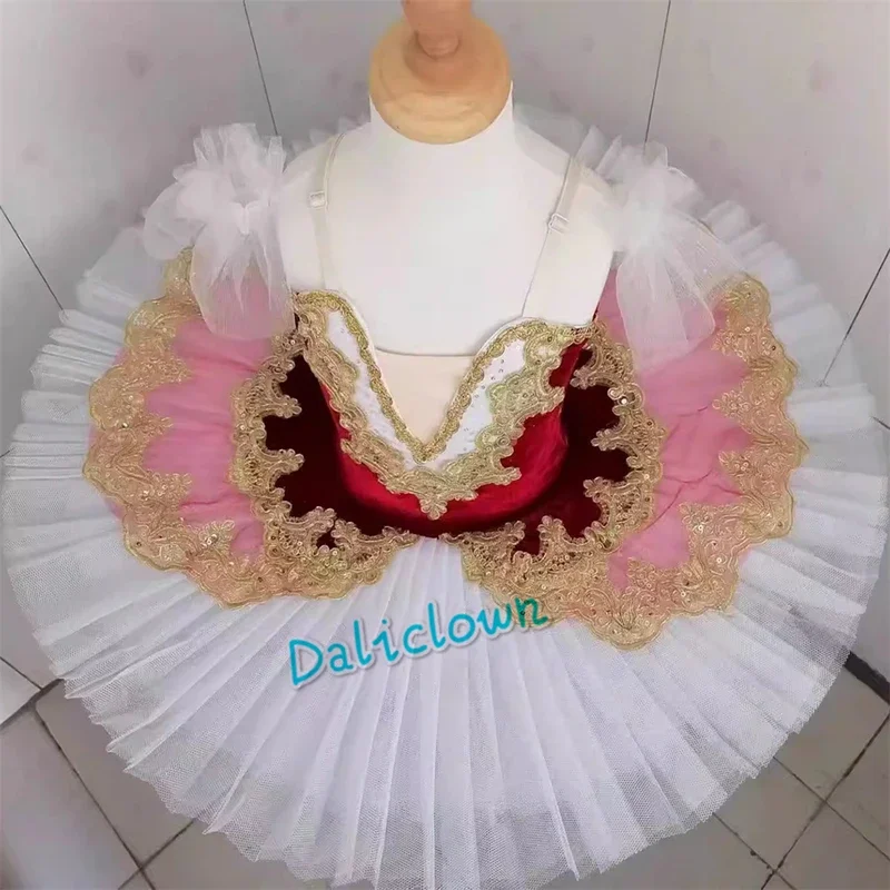 Adult Women Professional Ballet Tutu Girls Romantic Platter Pancake Tutu Ballerina Party Dress Kids Performance Dance Costume