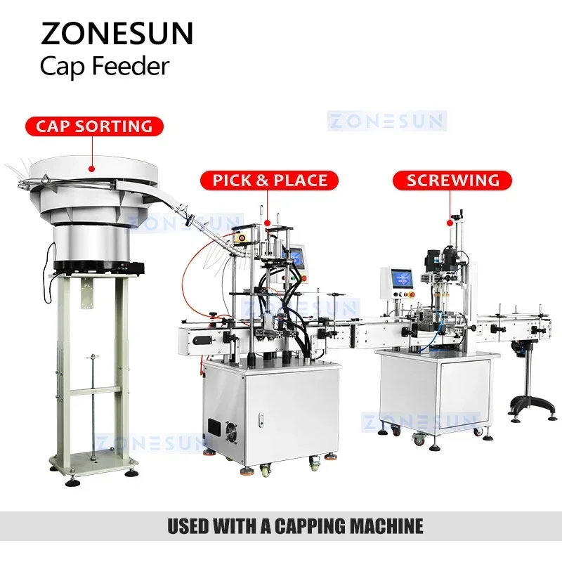 Zonesun Soft Dip Tube Trigger Spray Bottle Cap Feeding Machine Vibratory Bowl Feeder Packaging ZS-XG446S