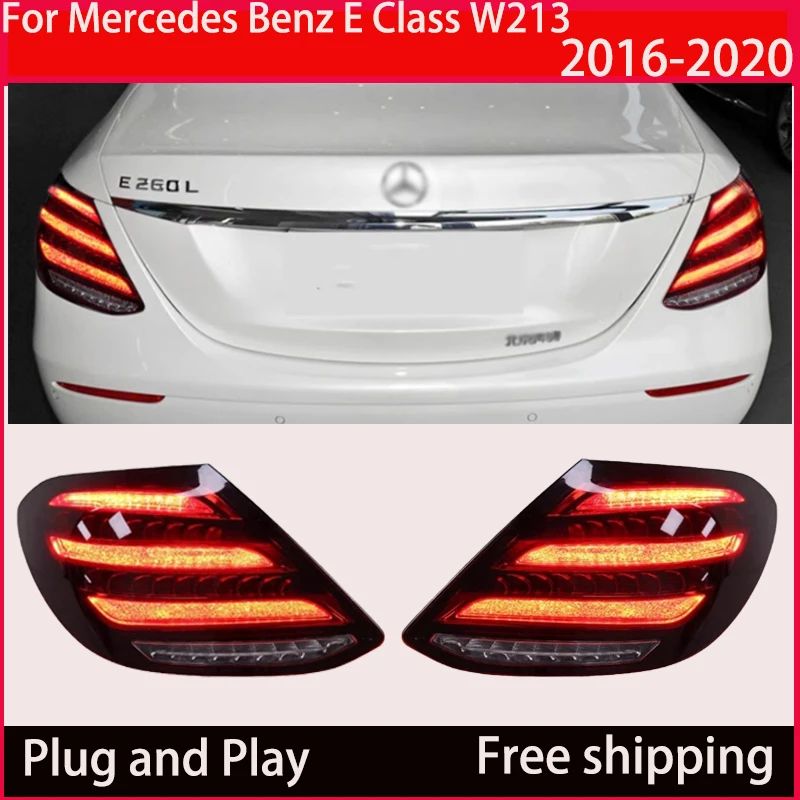 

Автомобильный светодиодный задний фонарь в сборе для Mercedes E-Class W213 2016-2020, модифицированный трехполюсный задний фонарь Maybach S-Class DRL