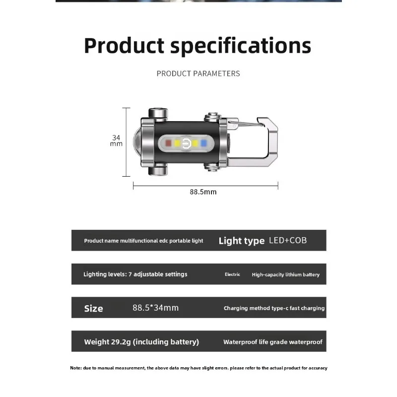 Mini Keychain Light Flashlight: Super Bright, Rechargeable, Red-Blue Warning, Backpack Light, Home Emergency Use, Long Battery