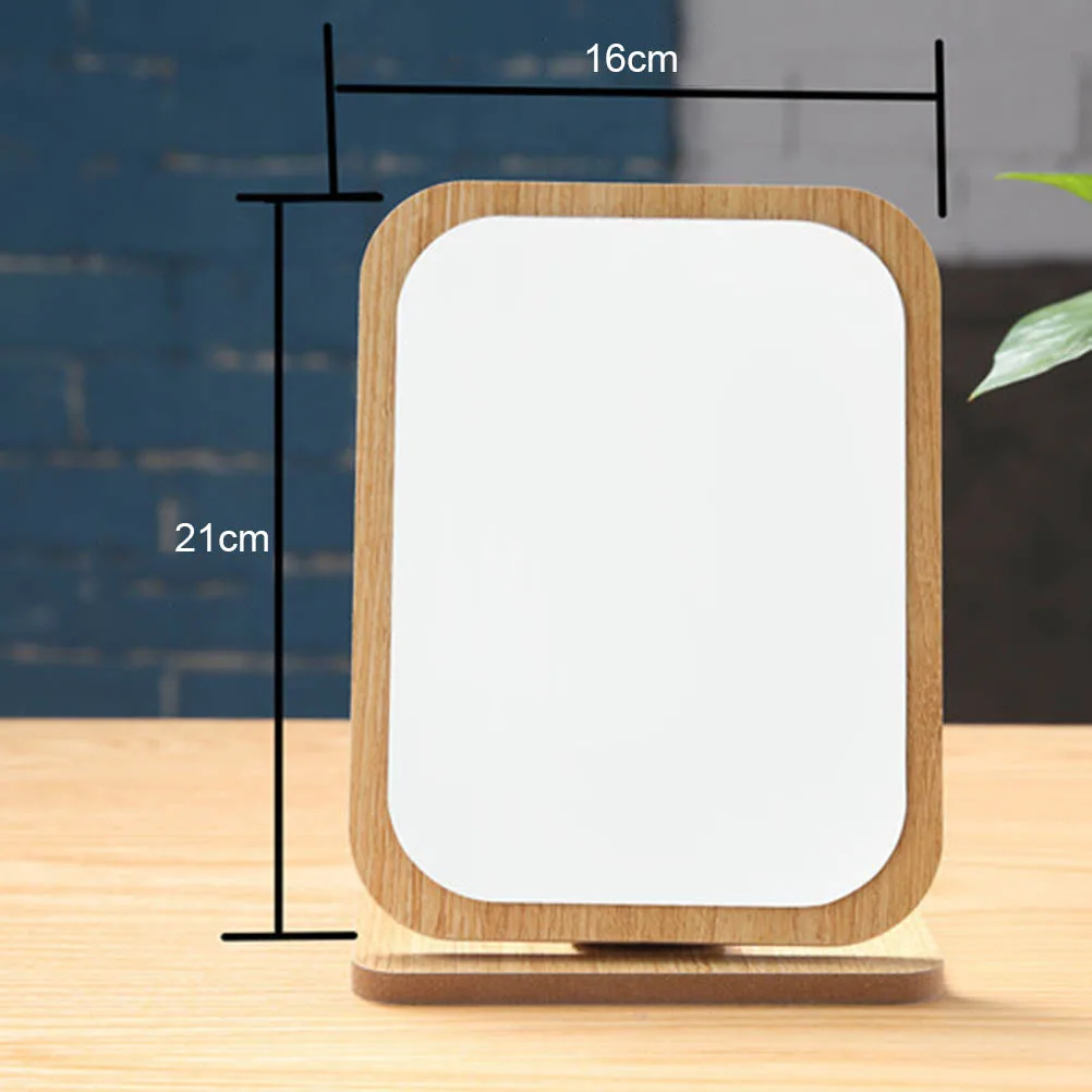 กระจกแต่งหน้าแบบย้อนยุค 1 ชิ้น กรอบไม้ พับได้ กระจกแต่งหน้าตั้งโต๊ะ กระจกใสขนาดใหญ่ สำหรับวางบนเคาน์เตอร์ห้องน้ำ