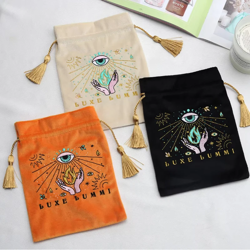 Luxury Velvet Tassel Bags Perfume Makeup Gift Flannel Packaging Dust Sack Jewelry Pouch
