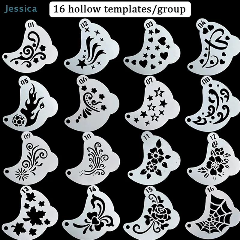 

♥ Краска для лица, полый трафарет для татуировки, сделай сам, ручная работа, распылитель, шаблон для татуировки бровей, инструменты для танцевальной вечеринки, макияжа