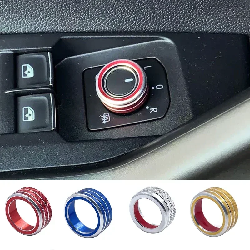 Car Rearview Mirror Adjustment Knob Decoration Ring Metal Trim Cover For VW Volkswagen Golf Mk7 Polo 2015-2019 Switch T Interior