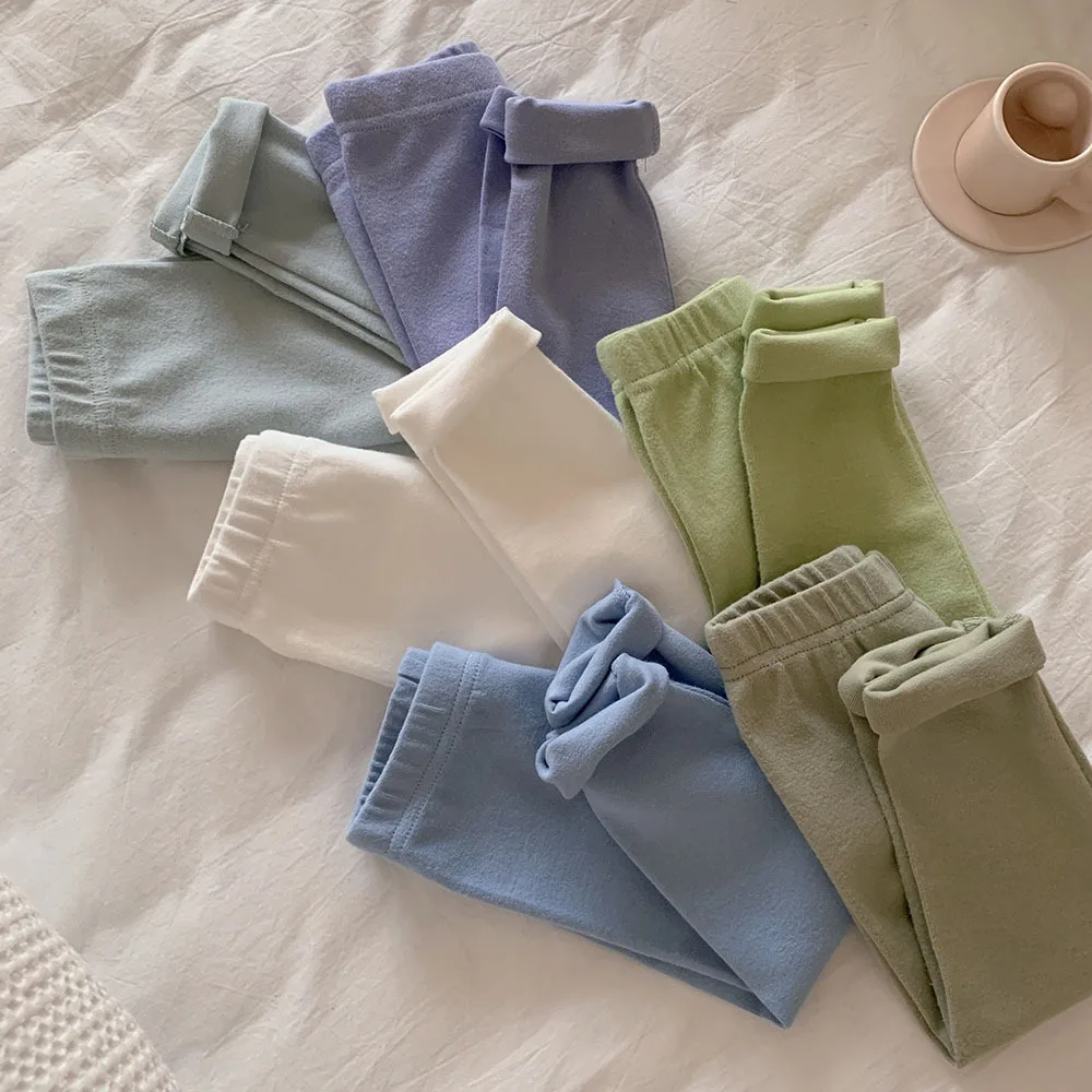 Children Cotton Leggings Girls Spring/Fall Pants Korean Solid Kids Fitting Long Pant Stretchy Tights Trousers Baby Bottoms Cloth - Image 4