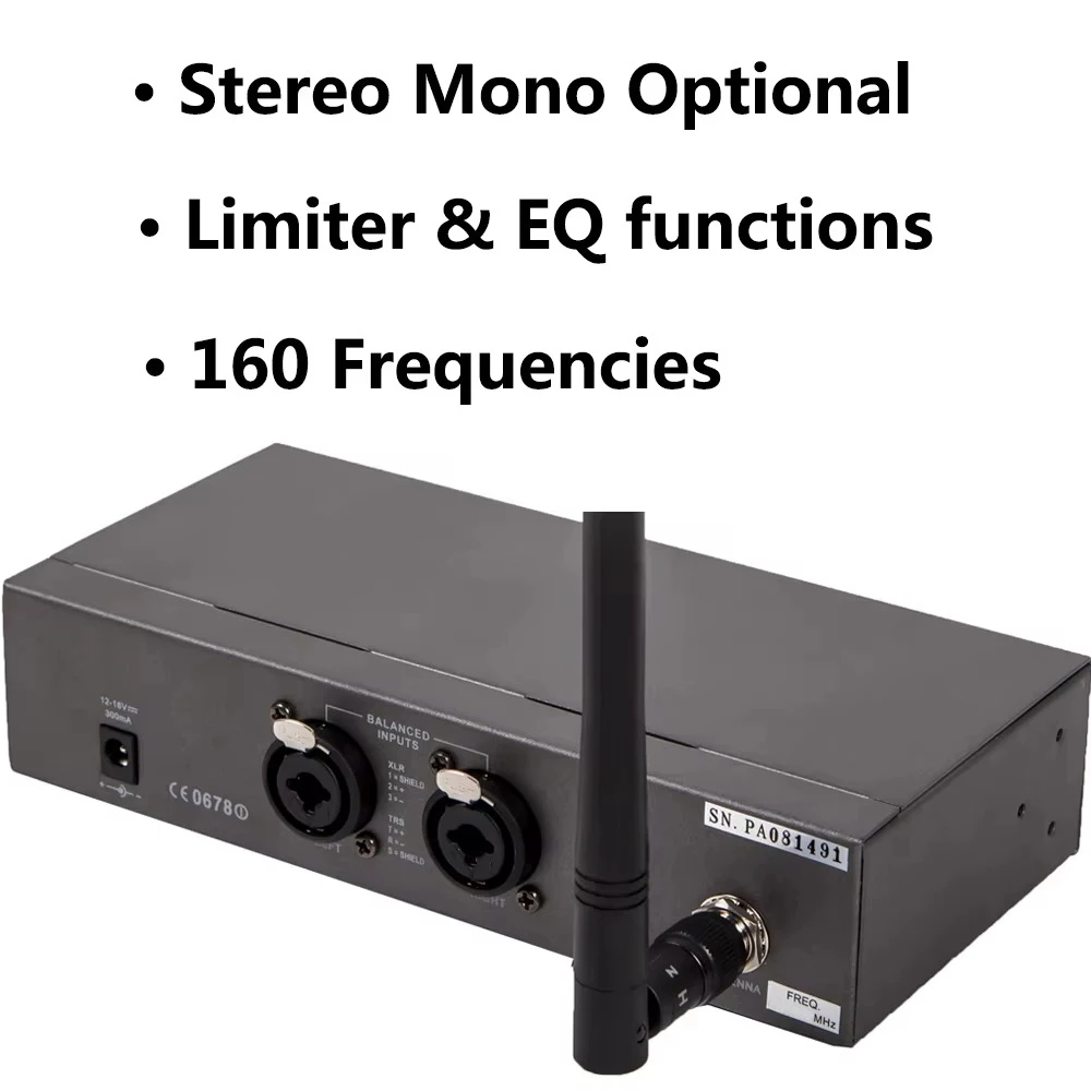 Pasgao PR90  stereo in ear monitor system wireless monitor system lightweight and small size 655-679MHZ