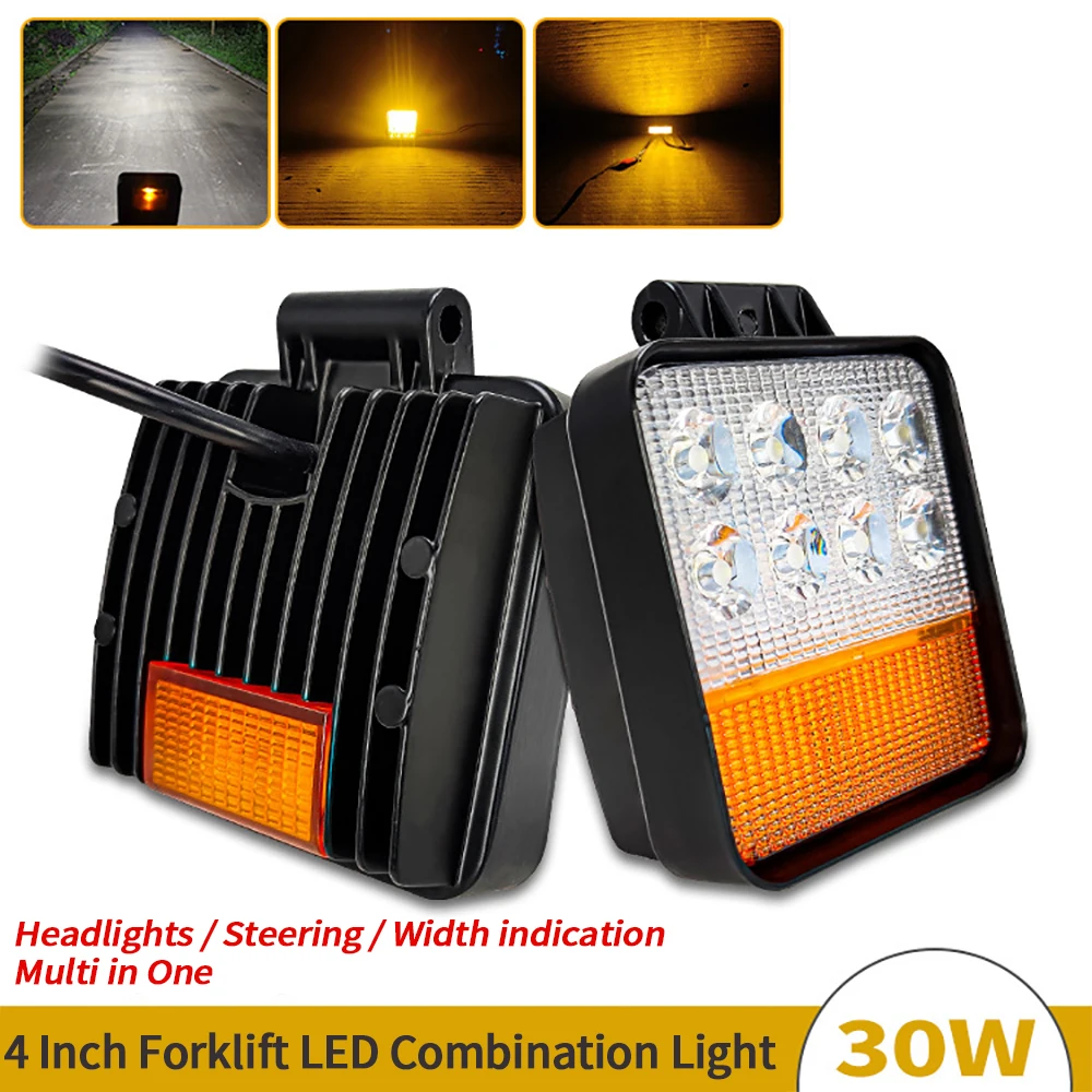 Multi-function LED Combination Light 4 Inch Forklift Light 12-80V Truck Signal Light Waterproof High Brightness Headlight