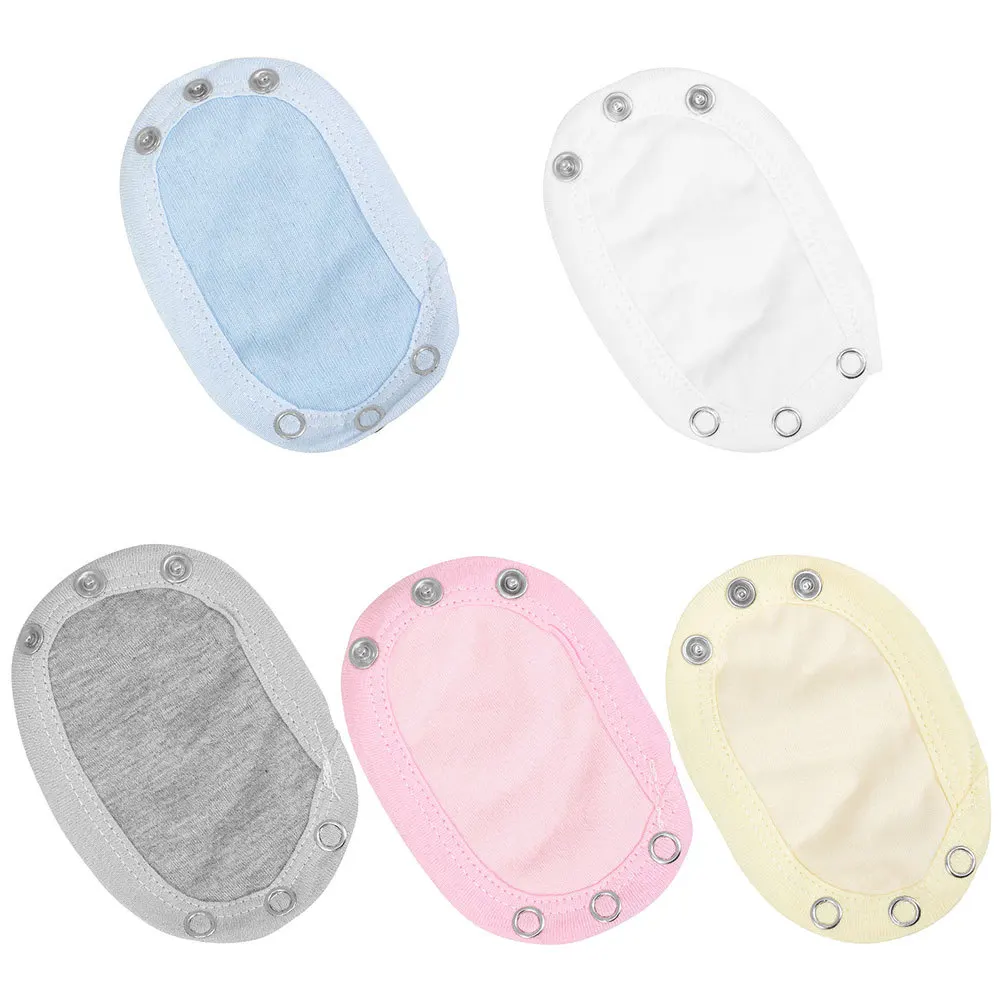 

5Pcs Baby Bodysuit Extender Snap Buttons Cotton Soft Infant Clothes Extension Rompers Extender Comfortable