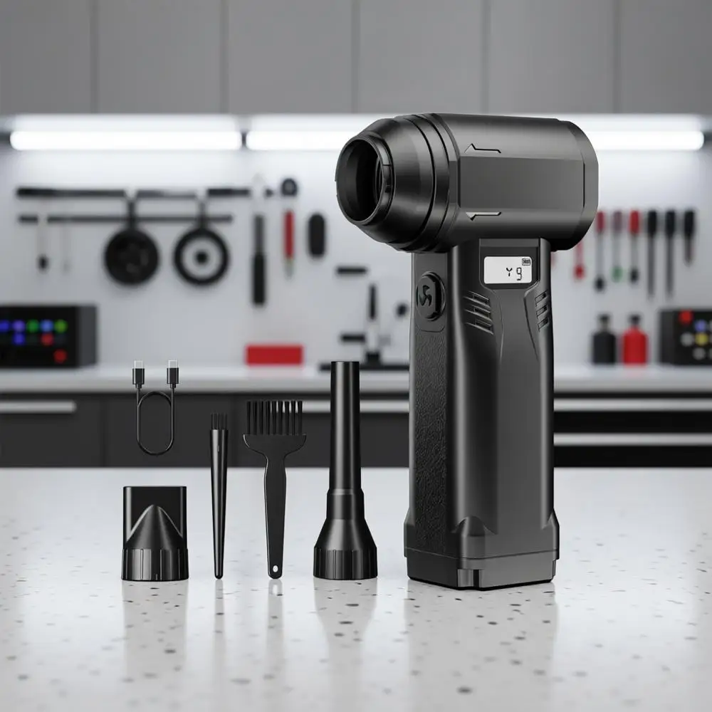 

Сверхмощный воздушный очиститель 260 000 об/мин с аккумулятором 10 000 мАч, 10-ступенчатая регулировка мощности для ПК, дома, улицы