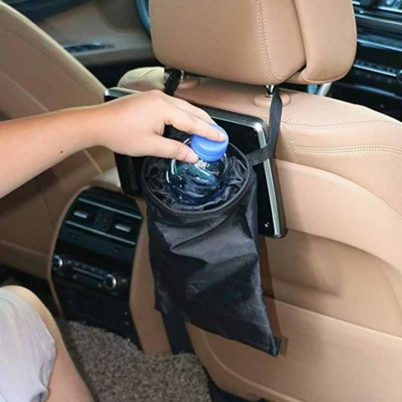 Car Dustbin Garbage Bag Dust Seat Back Storage Rubbish Bin Box Sundries Holder Organizer Pocket Bags Trash Can Car Accessories