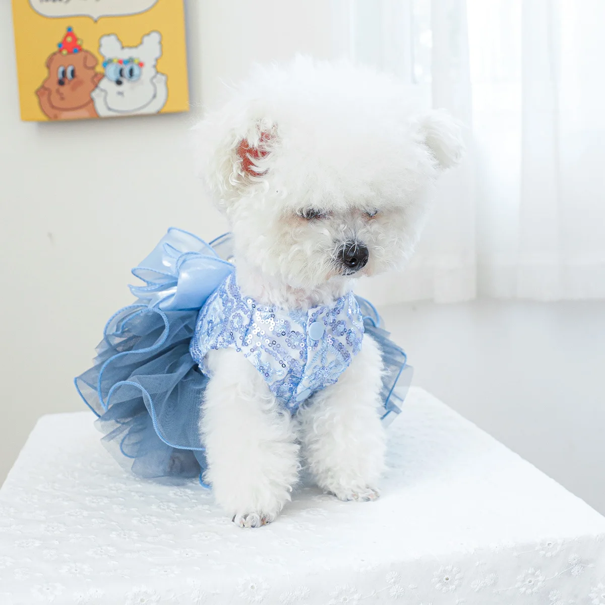 Autumn Dog Princess Clothes Blue Star River Dress Wedding York Chihuahua Poodle For Small Dog