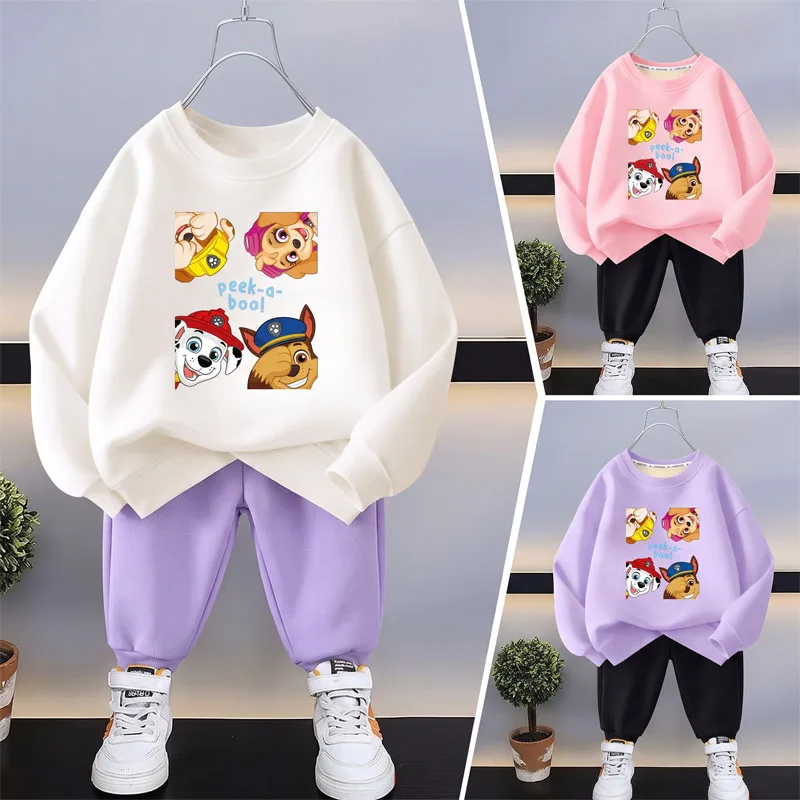 2026 New PAW Patrol Children's Casual Hoodies Sets Boys and Girls' Pullover Long Pant Two Piece Suit Kids Breathable Sweatsuit